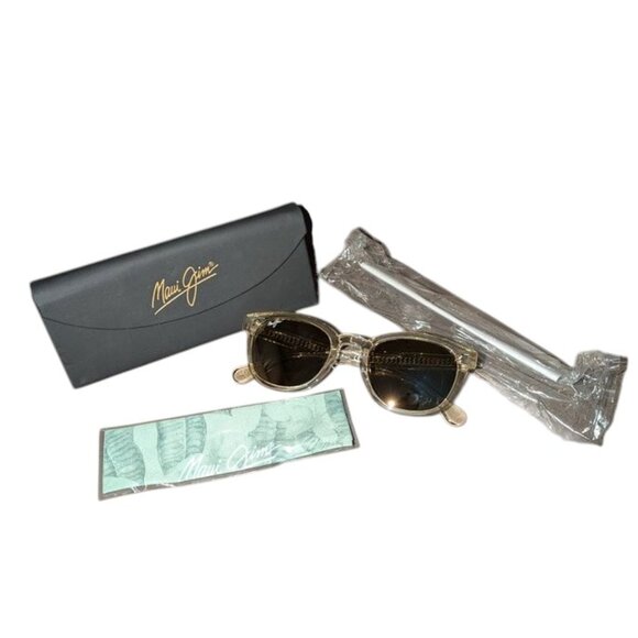 NEW Maui Jim Cheetah 5 Crystal Frame Polarized Kapa HCL Bronze Lens Sunglasses